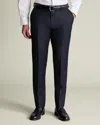 Charles Tyrwhitt Men's  Italian Luxury Birdseye Suit Trousers In Blue