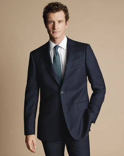 Charles Tyrwhitt Italian Luxury Suit Wool Jacket In Blue