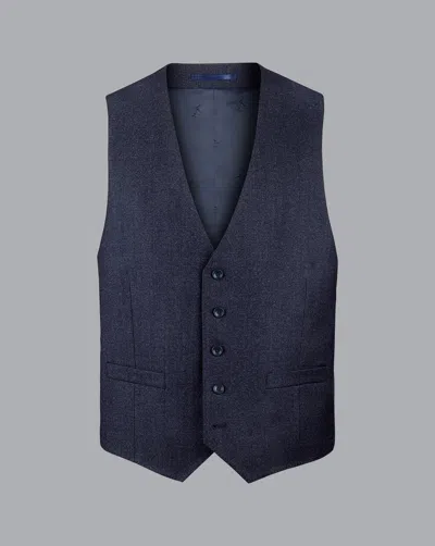 Charles Tyrwhitt Men's  Italian Pindot Suit Waistcoat In Blue