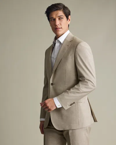 Charles Tyrwhitt Men's  Italian Puppytooth Suit Na Jacket Â Taupe In Neutral