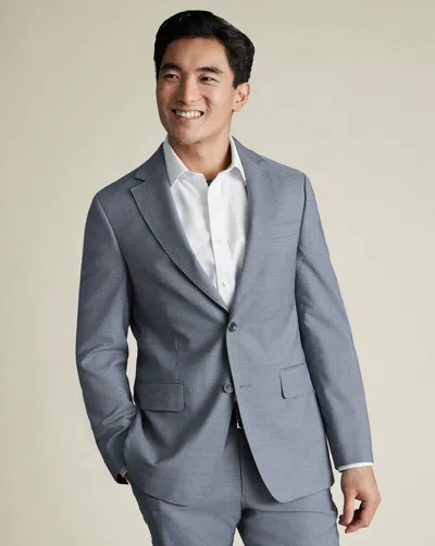 Charles Tyrwhitt Men's  Italian Puppytooth Suit Na Jacket In Blue