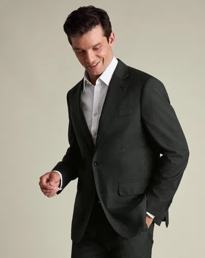 Charles Tyrwhitt Men's  Italian Puppytooth Suit Na Jacket In Green