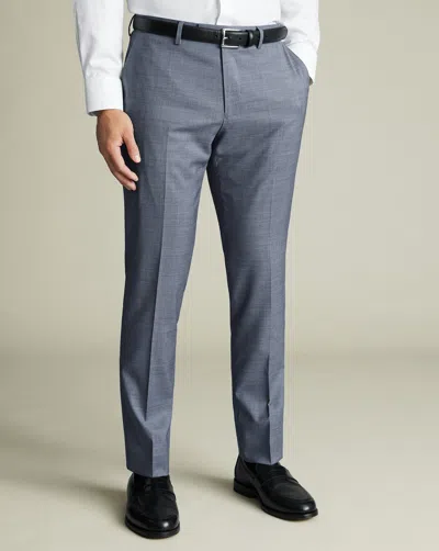 Charles Tyrwhitt Men's  Italian Puppytooth Suit Trousers In Blue
