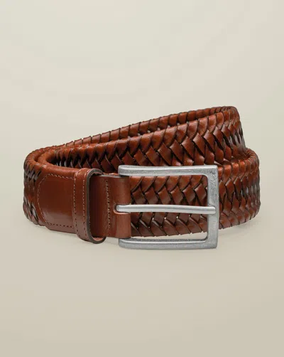 Charles Tyrwhitt Men's  Leather Stretch Belt In Brown