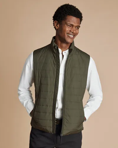 Charles Tyrwhitt Men's  Lightweight Quilted Gilet In Green