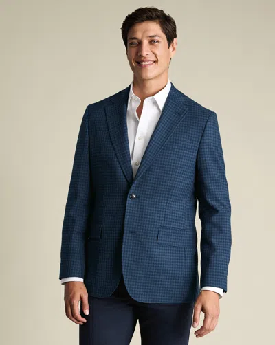 Charles Tyrwhitt Wool Texture Twill Jacket In Blue