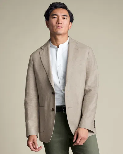Charles Tyrwhitt Men's  Linen Cotton Na Jacket Â Stone In Neutral