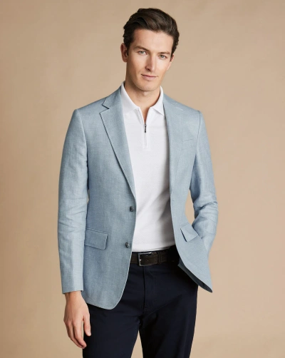 Charles Tyrwhitt Men's  Linen Cotton Na Jacket In Blue