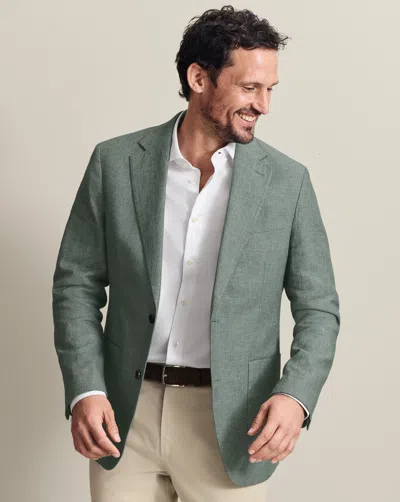 Charles Tyrwhitt Men's  Linen Cotton Na Jacket In Green