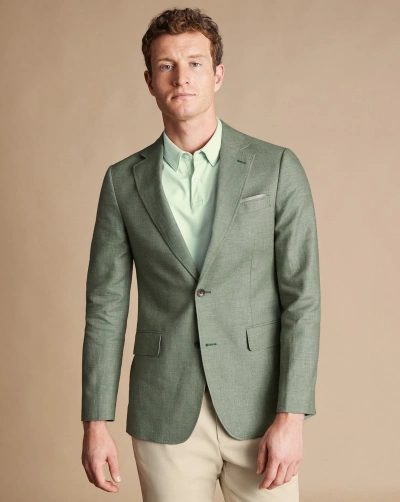 Charles Tyrwhitt Men's  Linen Cotton Na Jacket In Green