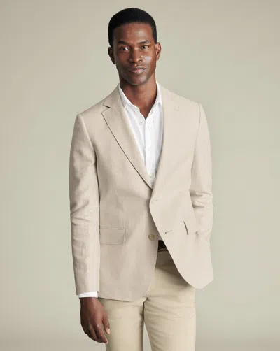 Charles Tyrwhitt Men's  Linen Cotton Checkered Na Jacket In Neutral