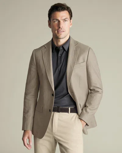 Charles Tyrwhitt Men's  Linen Cotton Na Jacket In Neutral