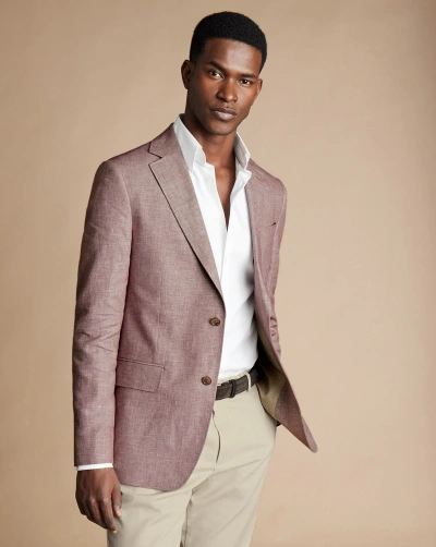 Charles Tyrwhitt Men's  Linen Cotton Na Jacket In Pink Red