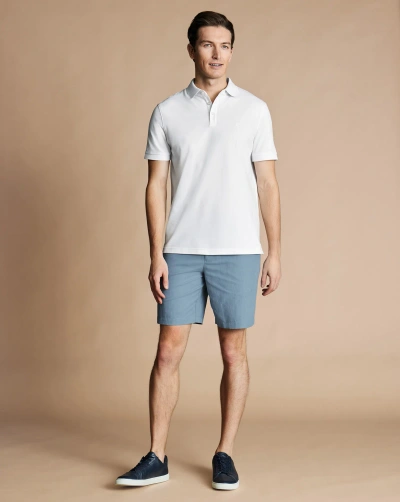 Charles Tyrwhitt Cotton Linen Shorts In Blue