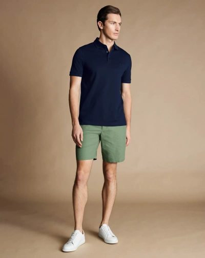 Charles Tyrwhitt Men's  Linen Shorts In Green