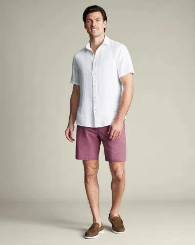 Charles Tyrwhitt Men's  Linen Shorts In Red