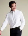 Charles Tyrwhitt Men's  Long Sleeve Performance Jersey Polo Shirt In White