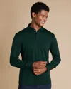 Charles Tyrwhitt Men's  Long Sleeve Performance Smart Jersey Polo Shirt In Green