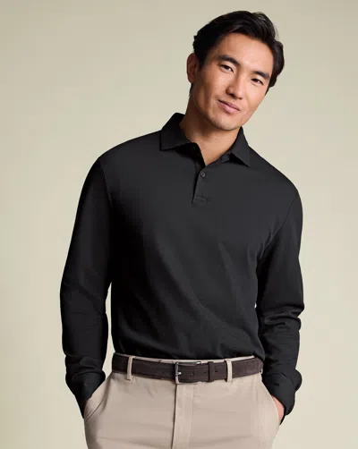 Charles Tyrwhitt Men's  Long Sleeve Smart Pique Polo Shirt