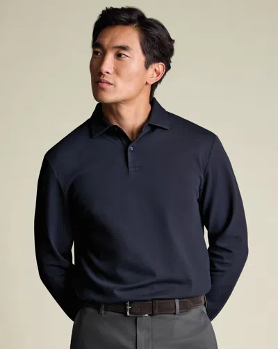 Charles Tyrwhitt Men's  Long Sleeve Smart Pique Polo Shirt
