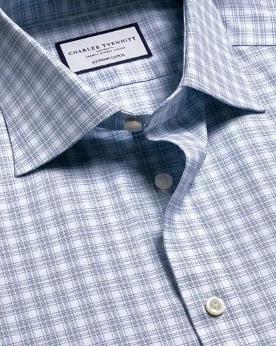 Charles Tyrwhitt Men's  Luxury Checkered Dress Shirt In Blue