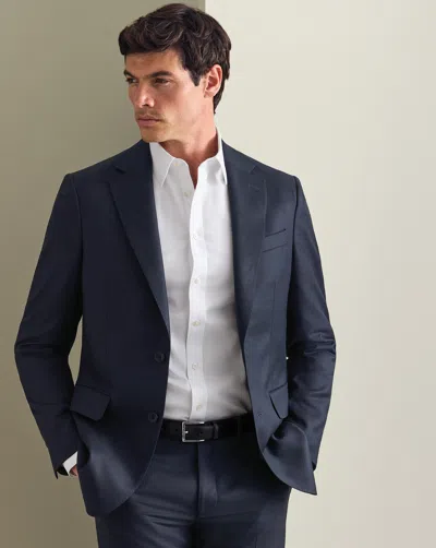 Charles Tyrwhitt Men's  Luxury Italian Birdseye Suit Na Jacket In Blue