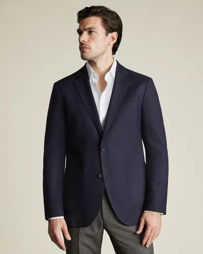 Charles Tyrwhitt Men's  Luxury Italian Hopsack Na Jacket In Blue