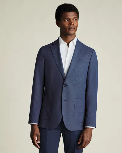 Charles Tyrwhitt Men's  Luxury Italian Hopsack Na Jacket In Blue
