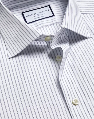 Charles Tyrwhitt Men's  Luxury Stripe Dress Shirt In Blue