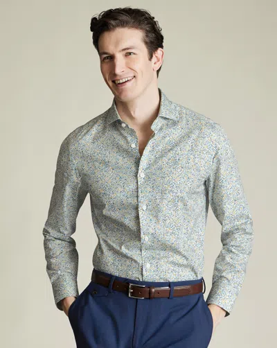 Charles Tyrwhitt Men's  Made With Liberty Fabric Floral Shirt In Green