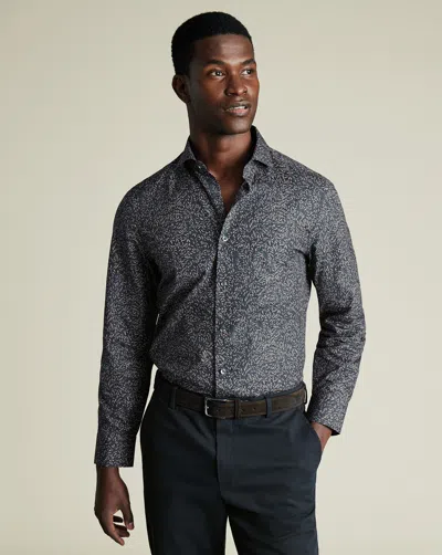 Charles Tyrwhitt Men's  Made With Liberty Fabric Leaf Shirt In Blue