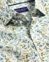 CHARLES TYRWHITT MEN'S CHARLES TYRWHITT MADE WITH LIBERTY FABRIC SEMI-CUTAWAY COLLAR FLORAL PRINT CASUAL SHIRT SIZE X