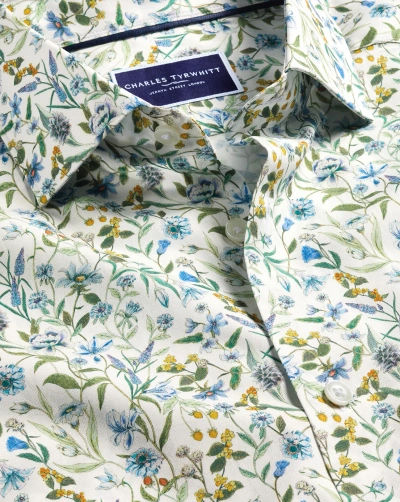 Charles Tyrwhitt Men's  Made With Liberty Fabric Semi-cutaway Collar Floral Print Casual Shirt Size S In Multi
