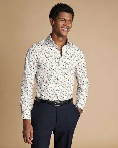 Charles Tyrwhitt Men's  Made With Liberty Fabric Semi-cutaway Floral Shirt In Neutral