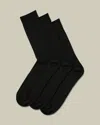 Charles Tyrwhitt Men's  Merino 3 Pack Socks In Black