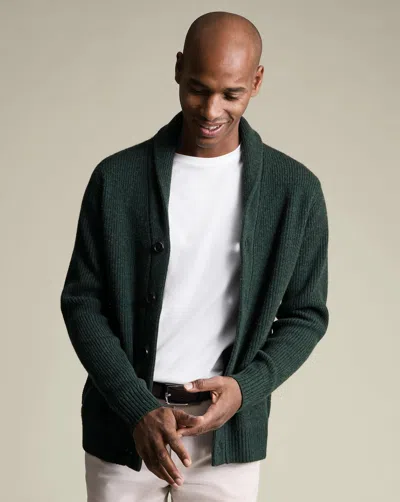 Charles Tyrwhitt Men's  Merino Shawl Neck Cardigan In Green