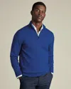 Charles Tyrwhitt Men's  Merino Zip Neck Sweater In Blue