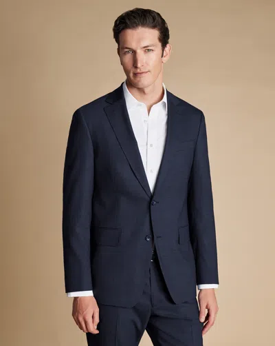 Charles Tyrwhitt Men's  Micro Checkered Suit Na Jacket In Blue