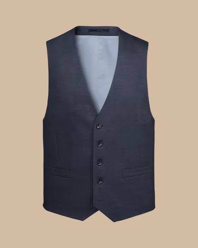 Charles Tyrwhitt Men's  Micro Checkered Suit Waistna Coat In Blue