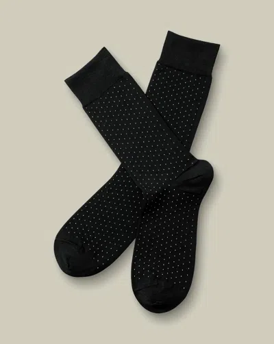 Charles Tyrwhitt Men's  Micro Dash Socks In Black