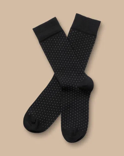 Charles Tyrwhitt Men's  Micro Dash Socks In Black