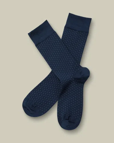 Charles Tyrwhitt Men's  Micro Dash Socks In Blue