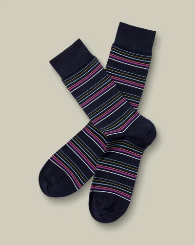 Charles Tyrwhitt Men's  Multi Stripe Socks In Blue
