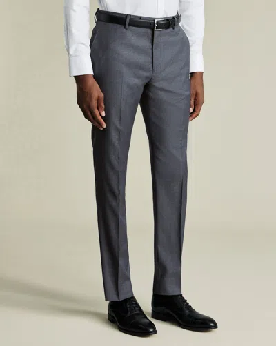 Charles Tyrwhitt Men's  Natural Stretch Twill Suit Trousers In Blue