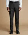 Charles Tyrwhitt Natural Stretch Twill Suit Trousers In Grey