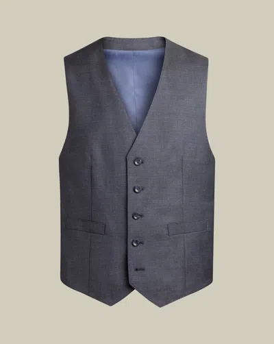 Charles Tyrwhitt Men's  Natural Stretch Twill Suit Waistcoat In Blue