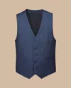 Charles Tyrwhitt Men's  Natural Stretch Twill Suit Waistcoat In Blue