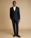 Charles Tyrwhitt Natural Stretch Twill Wool Waistcoat In Blue
