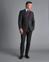 Charles Tyrwhitt Natural Stretch Twill Wool Waistcoat In Grey