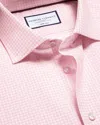 Charles Tyrwhitt Men's  Non-iron Linen Checkered Dress Shirt In Pink